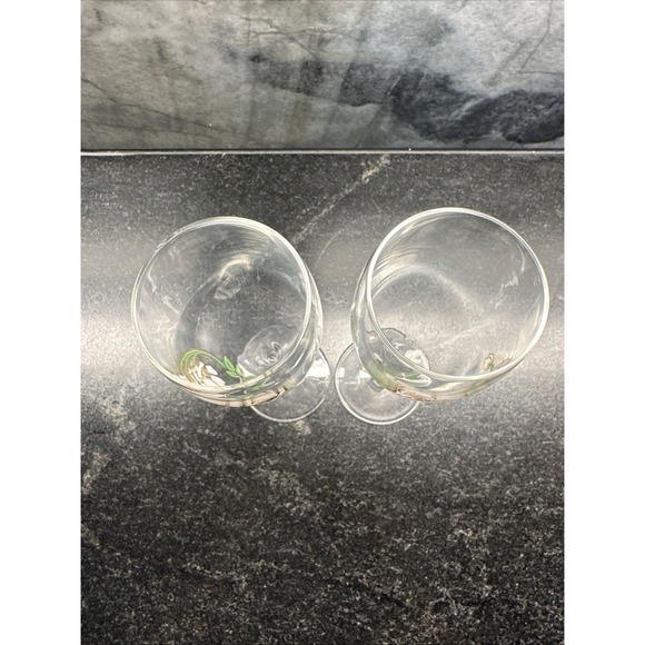 Perrier Jouet Belle Epoque Champagne Flutes Hand-Painted Crystal 7 1/2" 2PCS VTG - Picture 4 of 5